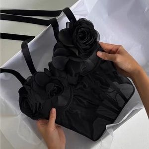 Brand new Chiffon flower fishbone top with silk shoulder straps